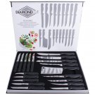 Master Chef Diamond Cut 19pc Cook Kitchen Super Sharp Cutlery Knife Set New
