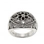925 Sterling Silver Strawberries Leaves And Flower Ring