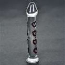 Crystal Glass Simulation Body Massager (Translucent+Hearts Dark Red)