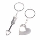 2-Piece Set Stainless Lovers keychains (Arrow heart)