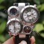 The quartz watch compass thermometer double-disc leisure sports watch belt watch
