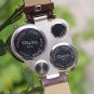 The quartz watch compass thermometer double-disc leisure sports watch belt watch