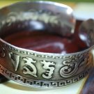 Tibetan Silver Concave om mani pade me hum Bangle
