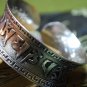 Tibetan Silver Concave om mani pade me hum Bangle