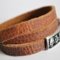 Tibetan Leather Skulls Cuff