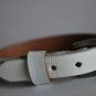 Small Studded White Leather Cuff with Belt Buckle