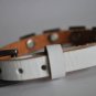 Small Studded White Leather Cuff with Belt Buckle