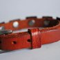Small Studded Brown Leather Cuff with Belt Buckle