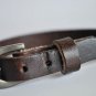 Small Studded Brown Leather Cuff with Belt Buckle