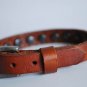 Small Studded Brown Leather Cuff with Belt Buckle