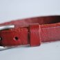 Small Studded Red Leather Cuff with Belt Buckle