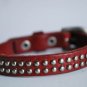 Small Studded Red Leather Cuff with Belt Buckle