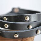 Long Studded Black Leather Cuff
