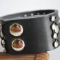 Large Studded Black Leather Cuff