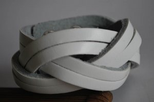 Large White Weaved Cuff