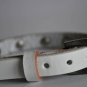 Small Studded White Leather Cuff with Belt Buckle