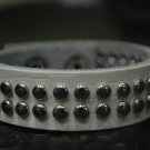 Small Studded White Leather Cuff