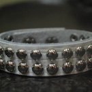 Small Studded White Leather Cuff