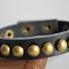 Small Studded Black Leather Cuff