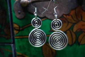 Tibetan Silver Double Eights Swirl Earrings