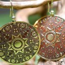 Tibetan Large Golden Sun Earrings
