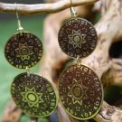 Tibetan Golden Sun Retro Earrings