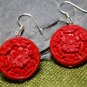 Tibetan Lacquer Circle Flower Earrings