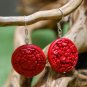 Tibetan Lacquer Circle Flower Earrings