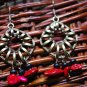 Tibetan Antique Copper Square with Stones Earrings