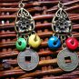 Tibetan Antique Copper Small Raindrop with Flowers Earrings
