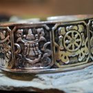 Tibetan Silver 'eight auspicious symbols' Bangle