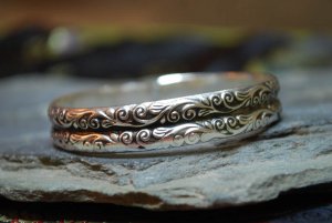 Tibetan Silver Double Vines Bangles