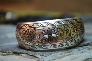 Tibetan Silver Flower Bangle