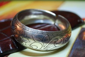 Tibetan Silver Flower Bangle