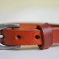 Small Studded Light BrownLeather Cuff with Belt Buckle
