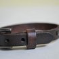 Small Studded Dark Brown Leather Cuff with Belt Buckle