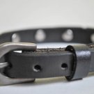 Small Studded Black Leather Cuff with Belt Buckle