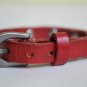 Small Studded Red Leather Cuff with Belt Buckle