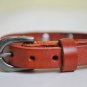 Small Studded Light Brown Leather Cuff with Belt Buckle
