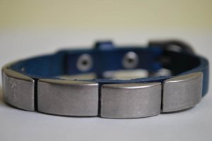 Small Studded Red Leather Cuff with Belt Buckle