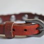 Small Engravable Studded Brown Leather Cuff with Belt Buckle