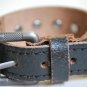Handmade Black Skull Leather Cuff