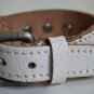 Handmade White Skull Weathered Leather Cuff