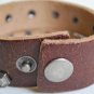 Handmade Brown Leather & Skull Cuff