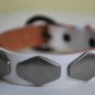 handmade White Leather Studded Cuff