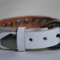 handmade White Leather Studded Cuff