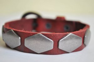 handmade Brown Leather Studded Cuff