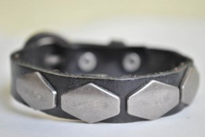 Handmade Black Studded Leather Cuff
