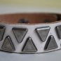 Large White Studded Leather Bangle