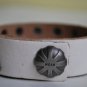 Large White Studded Leather Bangle